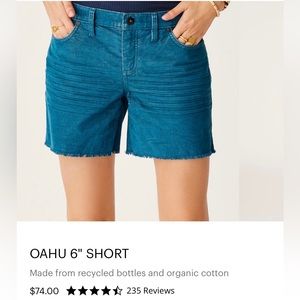 Carve Designs Blue Oahu organic Cotton Shorts Size 8 Women’s